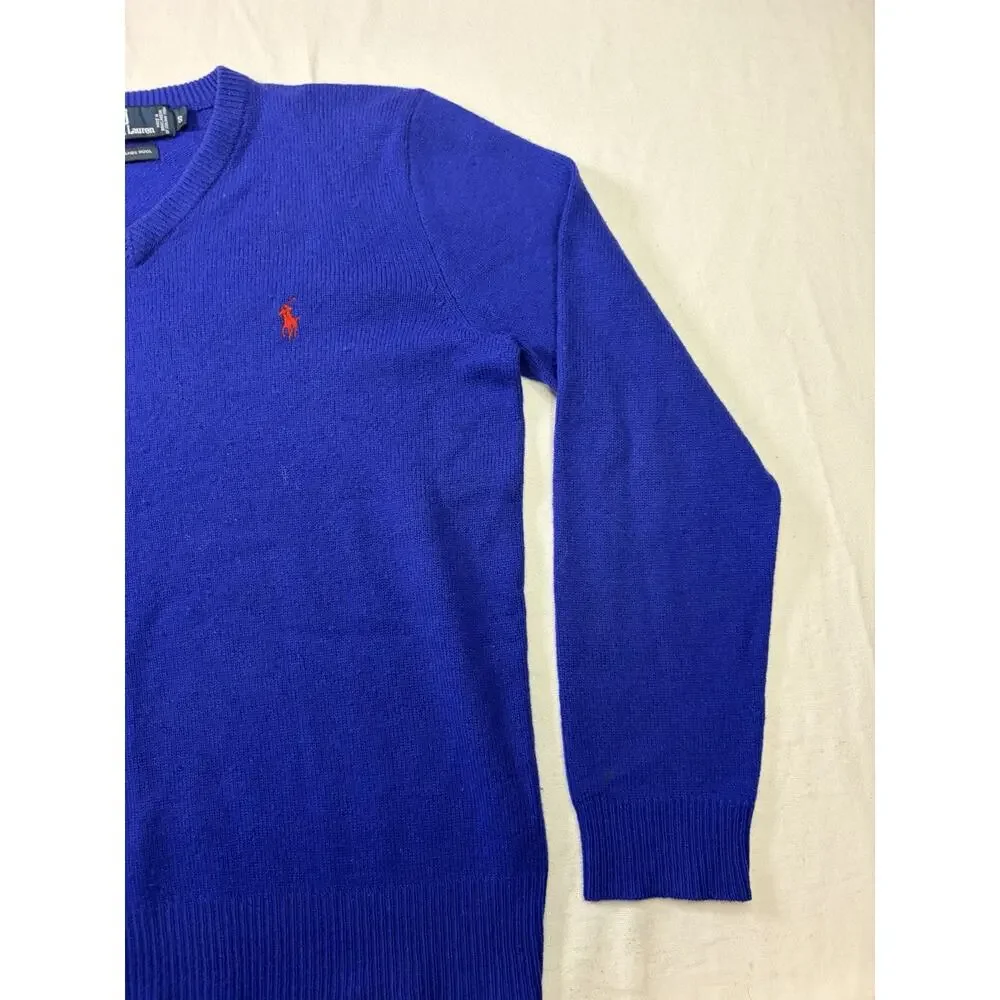 VTG Polo by Ralph Lauren V Neck Sweater 100% Italian Wool
